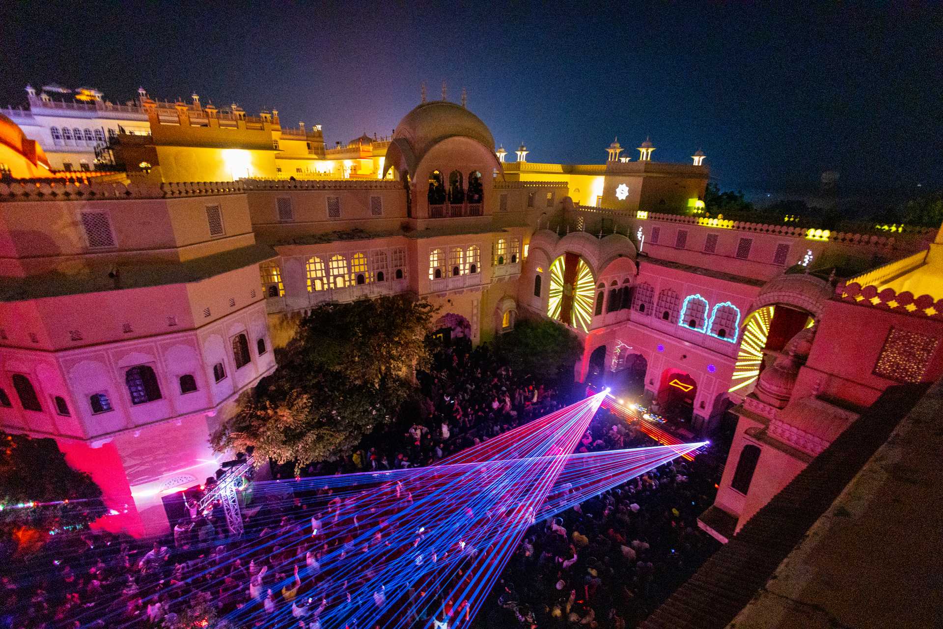 A lit up North Stage during Magnetic Fields 2022 - Image - Abhishek Shukla