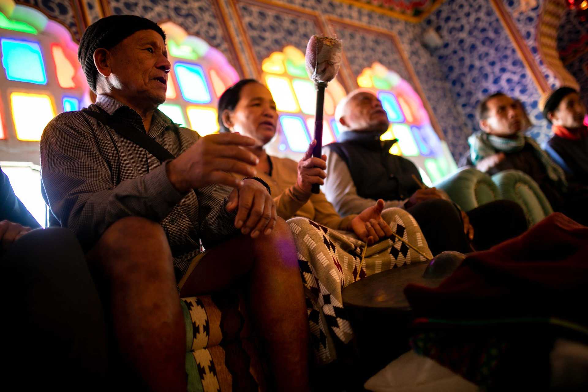 Biate tribe folk musicians perform during the Fieldlines residency at Magnetic Fields - Image - Sachin Soni