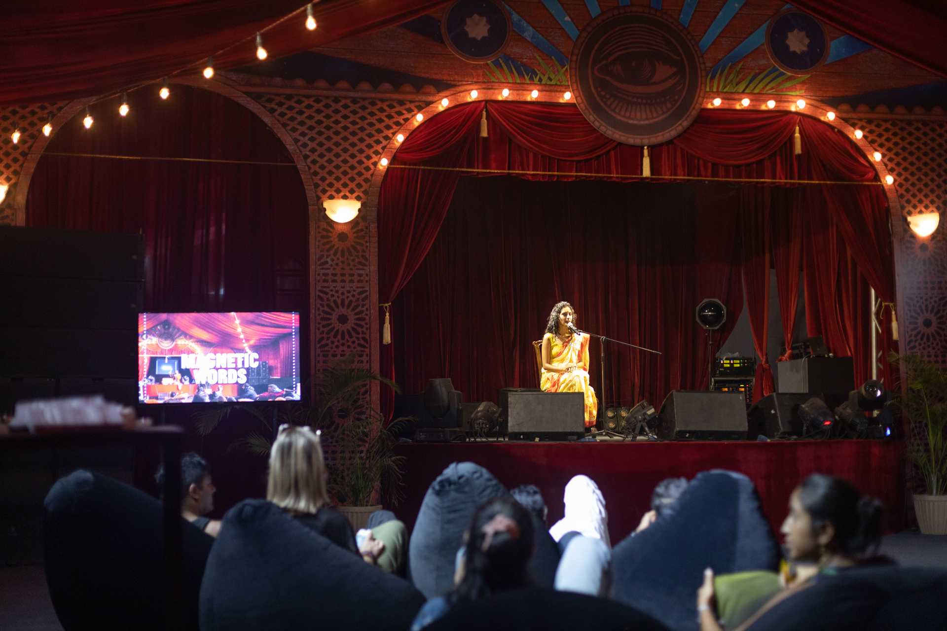 Performance poet Pragya Bhagat during Magnetic Words at Magnetic Fields 2022 - Image credit - Polina Schapova