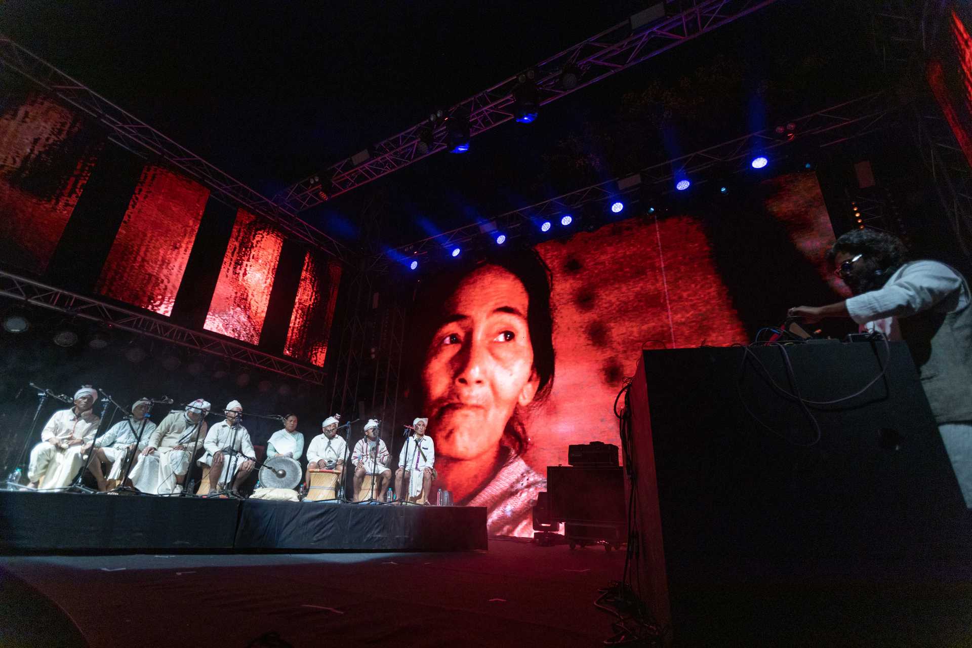 The Fieldlines ft electronica producer Vinayakâ and Biate tribal musicians at Magnetic Fields 2022 - Image - Shrey Gupta
